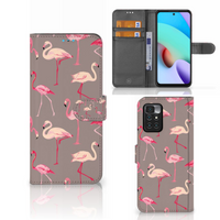 Xiaomi Redmi 10 Telefoonhoesje met Pasjes Flamingo