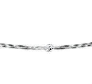 Armband Zilver Slang En Knoop 1,5 mm 19 cm