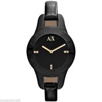 Horlogeband Armani Exchange AX4125 Leder Zwart 8mm - thumbnail