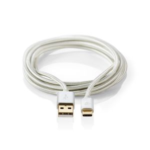 Nedis CCTB60600AL10 USB-kabel 1 m USB 2.0 USB A USB C Aluminium