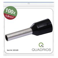 Quadrios 22C428 Adereindhulzen 1.5 mm² Deels geïsoleerd Zwart 1 set(s)