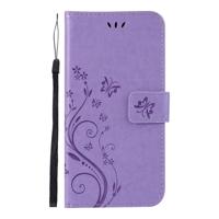 Shop4 - Huawei Y6 2019 Hoesje - Wallet Case Vlinder Patroon Licht Paars