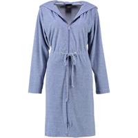 Cawö Cawö 817 Dames Korte badjas met capuchon, band en rits - denim-11