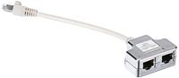 Digitus DN-93904 CAT 5e-patchkabeladapter, 2x CAT 5e, PC-PC-afgeschermd, 2x RJ45 vrouwelijk naar 1x RJ45 mannelijk, grijs/zilver