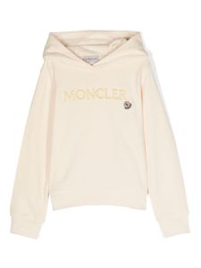 Moncler Enfant hoodie en coton à logo brodé - Tons neutres