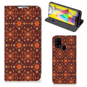 Samsung Galaxy M31 Hoesje met Magneet Batik Brown