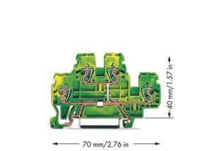 WAGO 870-507 Aardklem 2-etages 5 mm Spanveer Toewijzing: Terre Groen, Geel 50 stuk(s)