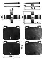 Accessoireset, schijfremblok ATE, u.a. für VW