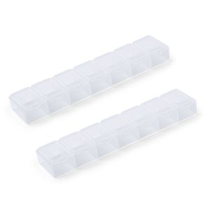 2x Medicijnen doos/pillendoos 7 daags transparant 15 cm