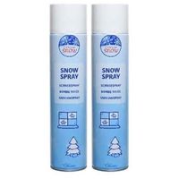 2x Grote bussen sneeuwspray 600 ml