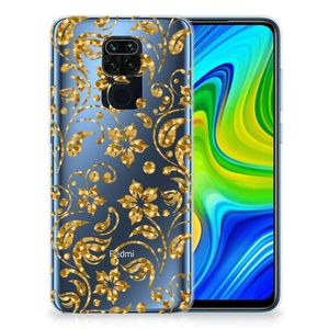 Xiaomi Redmi Note9 TPU Case Gouden Bloemen