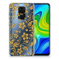 Xiaomi Redmi Note9 TPU Case Gouden Bloemen - thumbnail