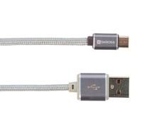 Skross USB-kabel USB 2.0 USB-A stekker, USB-micro-B stekker 1.00 m Zilver 2700240