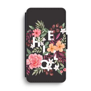 Hello in flowers: iPhone XS Max Flip Hoesje