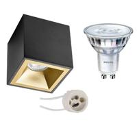 Philips - Opbouwspot Set - Sceneswitch 827 36d - Pragmi Cliron Pro - Gu10 Fitting - Dimbaar - Opbouw Vierkant - Mat