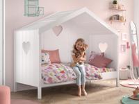 Halfopen huisbed AMORA 90x200 cm wit - thumbnail