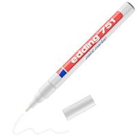 edding 751 lakmarker - wit - 1 verfstift - ronde punt 1-2 mm - verfstift voor markeren en labelen van metaal, glass, steen of plastic - hittebestendig, permanent, veegvast en watervast