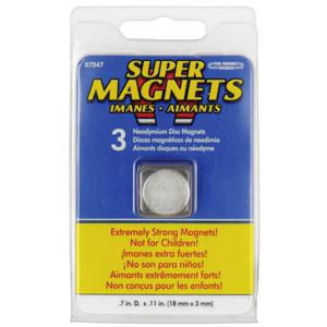 Blanko Magneet (Ø x h) 18 mm x 3 mm rond RVS 3 stuk(s) 205018