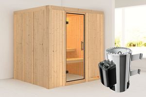 Karibu | Daria Sauna | Helderglas Deur | Kachel 3,6 kW Geïntegreerde Bediening