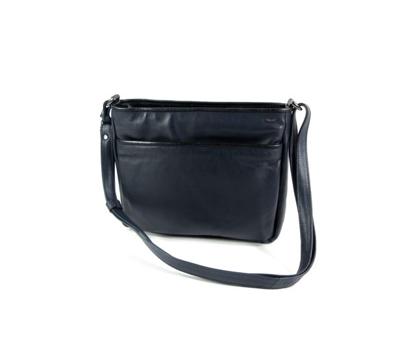 2 vaks cross-over schoudertas ritstas Soft Navy-zwart