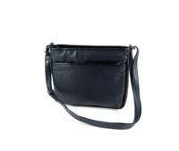 2 vaks cross-over schoudertas ritstas Soft Navy-zwart