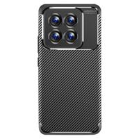 Xiaomi 14 Pro Beetle Koolstofvezel TPU Hoesje - Zwart