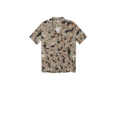 Mango Man regular fit overhemd met all over print beige/bruin Mango Man regular fit overhemd met all over print beige/bruin