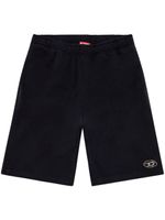 Diesel short de sport en coton à logo embossé - Noir