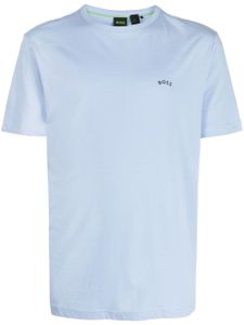 BOSS logo-appliqué cotton T-shirt - Bleu