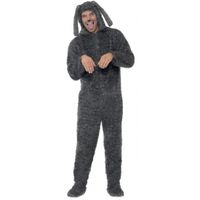 Onesie grijze hond voor volwassenen