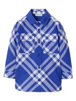 Burberry Kids chemise bicolore à carreaux en coton - Bleu - thumbnail