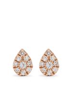 Djula boucles d'oreilles Pear en or rose 18ct ornées de diamants - thumbnail