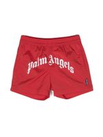 Palm Angels Kids short de bain à logo incurvé - Rouge