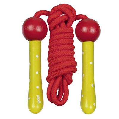 Goki Springtouw Junior 200 Cm Nylon/hout Rood/geel