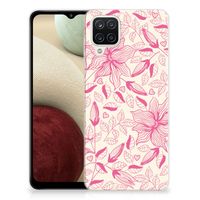 Samsung Galaxy A12 TPU Case Pink Flowers