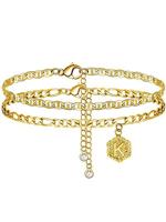 strand Dubbele Keten Alfabet Enkelbandje