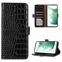 Crocodile Series Huawei Mate 50 Pro Wallet Leren Hoesje met RFID - Zwart - thumbnail