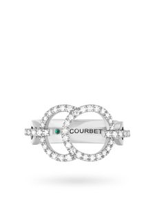 Courbet bague Celeste en or blanc recyclé 18ct pavée de diamants créés en laboratoire - Argent