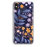 Flowers with blue leaves: iPhone XS Max Transparant Hoesje - thumbnail