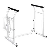 SoNa24 Mobiel toilet/toilet, opstahulp, antislip, met opbergmand, toiletsteunframe, steunframe, draaggreep, steungreep, handgreep voor badkamer, stabiel