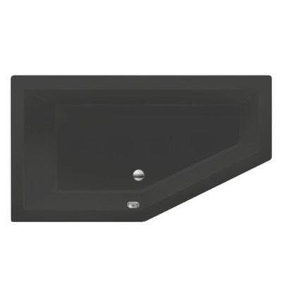 Ligbad Inbouw Xenz Society 160 Vijfhoek Rechts 90x160x50cm Acryl Ebony Zwart Mat met Poten