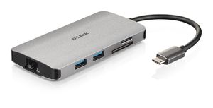 D-Link DUB-M810 laptop dock & poortreplicator Bedraad USB 3.2 Gen 1 (3.1 Gen 1) Type-C Zilver