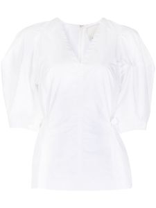 3.1 Phillip Lim haut col v à manches courtes - Blanc