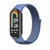 By Qubix - Sport loop nylon bandje - Denim blauw - Compatible met Xiaomi Smart Band 8 & 9 - Compatible Xiaomi bandje