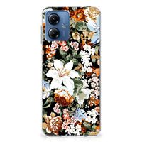 TPU Case voor Motorola Moto G14 Dark Flowers - thumbnail