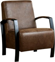 Bruine leren industriële stalen fauteuil Glory - Vintage Leer Brown (bruin leer)