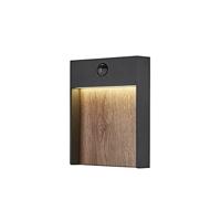 SLV wandopbouwarmatuur FLATT SENSOR/verlichting voor wanden, paden, ingangen, led spot buiten, opbouwarmatuur outdoor, tuinarmatuur / IP54 3000 / 4000K 16W 600lm bruin