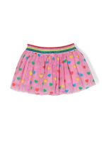 Stella McCartney Kids jupe en tulle à patchs cœur - Rose