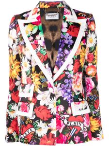 Philipp Plein blazer Love Flower à imprimé graphique - Noir