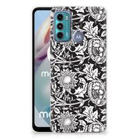 Motorola Moto G60 TPU Case Black Flowers